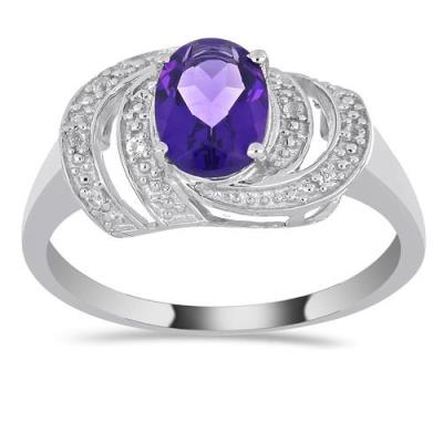 BUY GENUINE AFRICAN AMETHYST GEMSTONE RING IN 925 SILVER